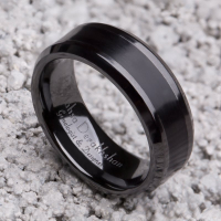 fully black ring satin and mirror