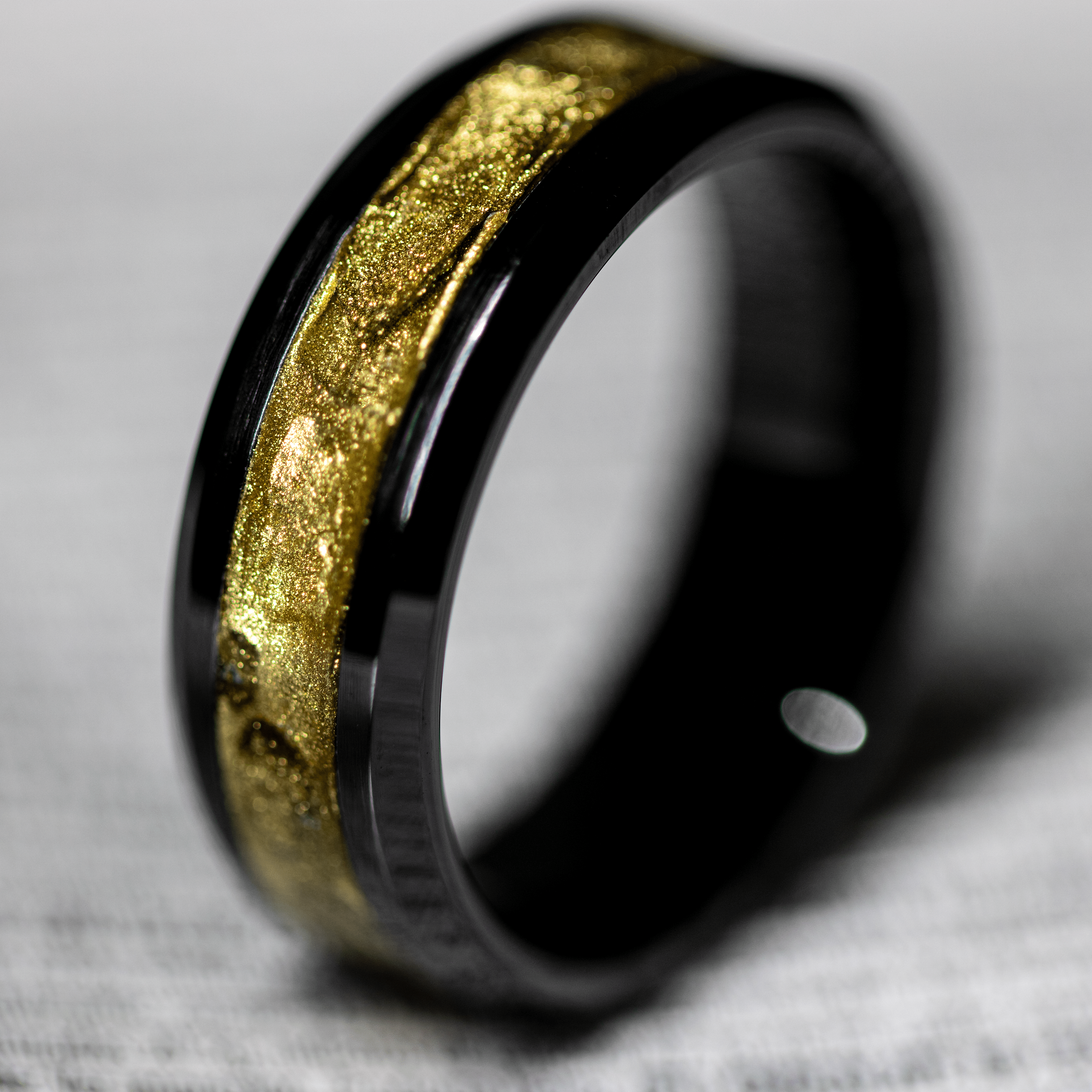 The golden river handmade silver ring