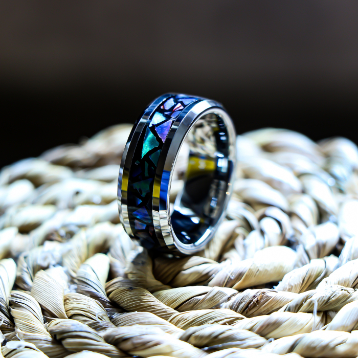 unique abalone ring