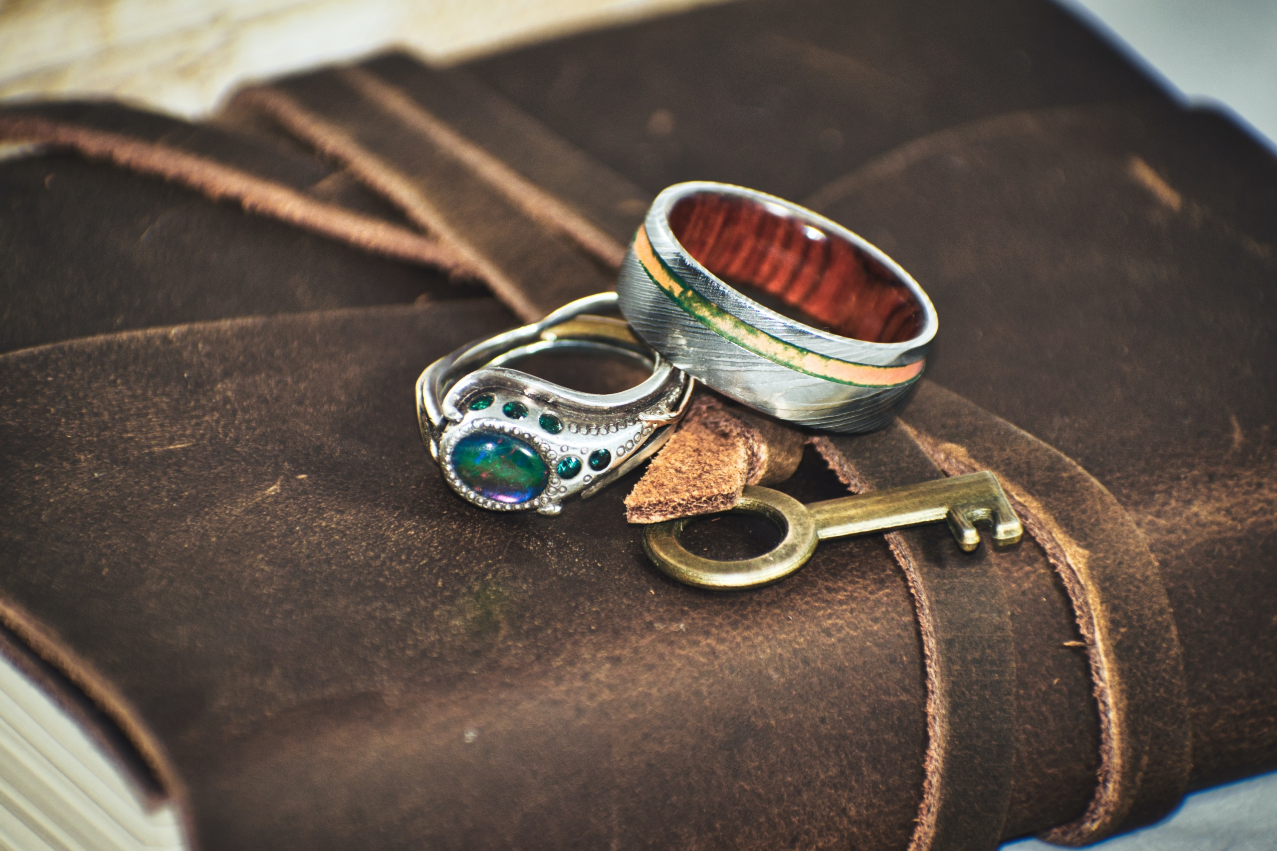 leather acessories and rings