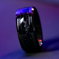 Carbon Fiber Nanotech Ring | Futuristic Black Wedding Band